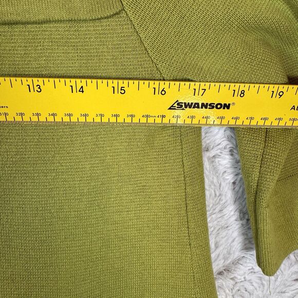 Chicos Sweater Cardigan Jacket Womens Sz 1 Medium Lime Green Button Front - Picture 7 of 7